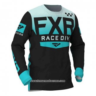 2020 Motocross Cyclisme Maillot FXR Manches Longues Azur Noir