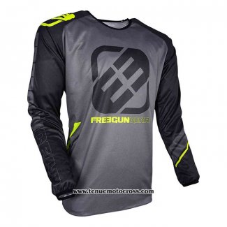 2020 Motocross Cyclisme Maillot Freegun Manches Longues Gris