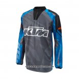 2020 Motocross Cyclisme Maillot KTM Manches Longues Gris Bleu