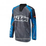 2020 Motocross Cyclisme Maillot KTM Manches Longues Gris Bleu