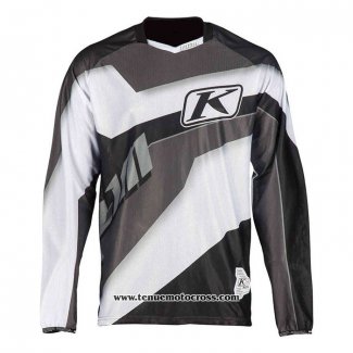 2020 Motocross Cyclisme Maillot Klim Manches Longues Gris Blanc