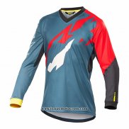 2020 Motocross Cyclisme Maillot Mavic Manches Longues Bleu