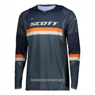 2020 Motocross Cyclisme Maillot Scott Manches Longues Fonce Bleu