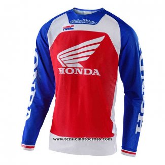 2020 Motocross Cyclisme Maillot TLD Manches Longues Bleu Rouge