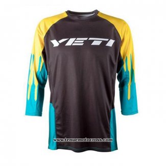 2020 Motocross Cyclisme Maillot Veti Manches Longues Noir Jaune