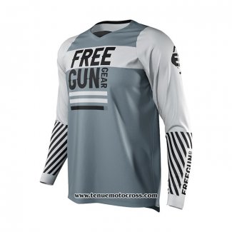 2021 Freegun Motocross Cyclisme Maillot Manches Longues Gris