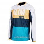 2021 Motocross Cyclisme Maillot Klim Manches Longues Bleu Jaune