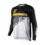 2021 Shot Motocross Cyclisme Maillot Manches Longues Noir Gris Jaune