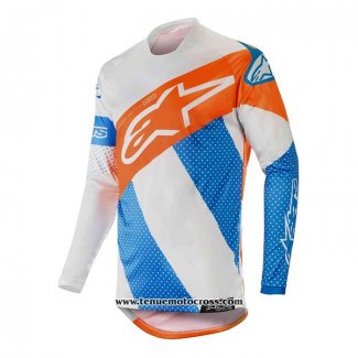 2020 Motocross Cyclisme Maillot Alpinestars Manches Longues Bleu Blanc