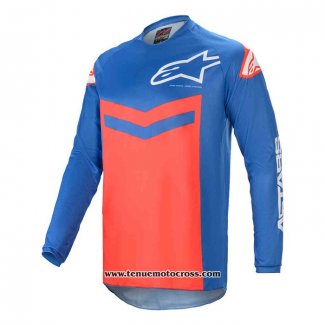 2020 Motocross Cyclisme Maillot Alpinestars Manches Longues Bleu