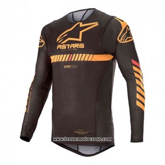 2020 Motocross Cyclisme Maillot Alpinestars Manches Longues Marron