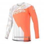 2020 Motocross Cyclisme Maillot Alpinestars Manches Longues Orange Blanc