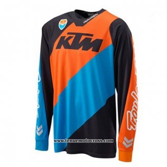 2020 Motocross Cyclisme Maillot KTM Manches Longues Orange Bleu