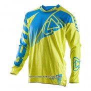 2020 Motocross Cyclisme Maillot Leatt Manches Longues Bleu Jaune