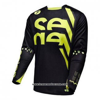 2020 Motocross Cyclisme Maillot Seven Manches Longues Noir Jaune