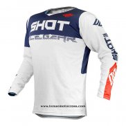 2020 Motocross Cyclisme Maillot Shot Manches Longues Bleu