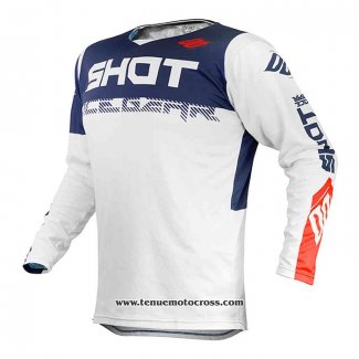 2020 Motocross Cyclisme Maillot Shot Manches Longues Bleu