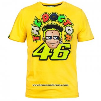 2020 Motocross Cyclisme T Shirt VR 46 Manches Courtes Jaune