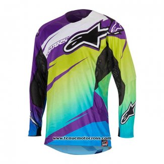 2020 Motocross Cyclisme Maillot Alpinestars Manches Longues Jaune Violet