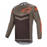 2020 Motocross Cyclisme Maillot Alpinestars Manches Longues Marron