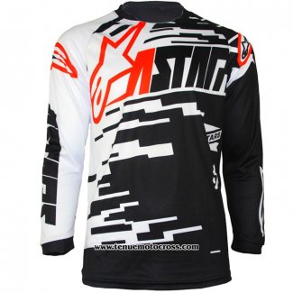 2020 Motocross Cyclisme Maillot Alpinestars Manches Longues Noir Blanc