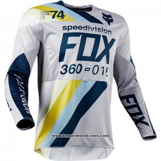 2020 Motocross Cyclisme Maillot FOX Manches Longues Blanc