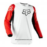 2020 Motocross Cyclisme Maillot FOX Manches Longues Blanc Rouge