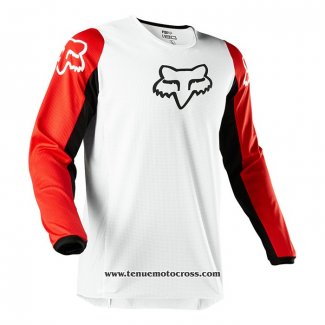 2020 Motocross Cyclisme Maillot FOX Manches Longues Blanc Rouge