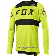 2020 Motocross Cyclisme Maillot FOX Manches Longues Noir Jaune