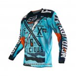 2020 Motocross Cyclisme Maillot FOX Manches Longues Orange Bleu