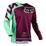 2020 Motocross Cyclisme Maillot FOX Manches Longues Vert Violet