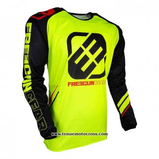 2020 Motocross Cyclisme Maillot Freegun Manches Longues Jaune