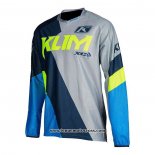 2020 Motocross Cyclisme Maillot Klim Manches Longues Gris Bleu