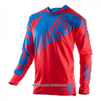 2020 Motocross Cyclisme Maillot Leatt Manches Longues Rouge Bleu