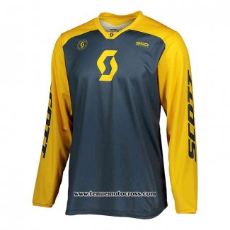 2020 Motocross Cyclisme Maillot Scott Manches Longues Gris Jaune