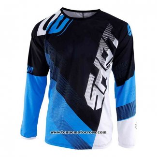 2020 Motocross Cyclisme Maillot Shot Manches Longues Noir Bleu