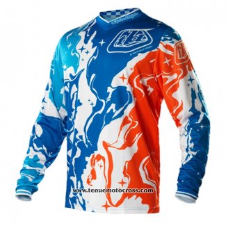 2020 Motocross Cyclisme Maillot TLD Manches Longues Bleu