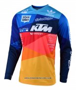 2020 Motocross Cyclisme Maillot TLD Manches Longues Bleu Orange