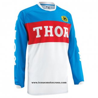 2020 Motocross Cyclisme Maillot Thor Manches Longues Blanc Bleu