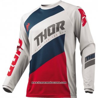 2020 Motocross Cyclisme Maillot Thor Manches Longues Blanc