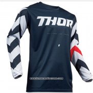 2020 Motocross Cyclisme Maillot Thor Manches Longues Profond Bleu