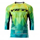 2020 Motocross Cyclisme Maillot Veti Manches Longues Jaune Vert Bleu