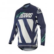 2020 Motocross Cyclisme Maillot Alpinestars Manches Longues Bleu Blanc