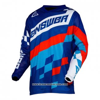 2020 Motocross Cyclisme Maillot Answer Manches Longues Bleu