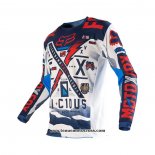 2020 Motocross Cyclisme Maillot FOX Manches Longues Bleu