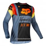 2020 Motocross Cyclisme Maillot FOX Manches Longues Fonce Bleu