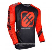 2020 Motocross Cyclisme Maillot Freegun Manches Longues Noir Rouge