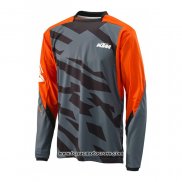 2020 Motocross Cyclisme Maillot KTM Manches Longues Gris Orange