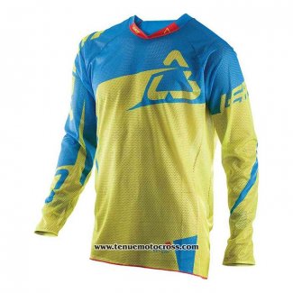 2020 Motocross Cyclisme Maillot Leatt Manches Longues Jaune Bleu