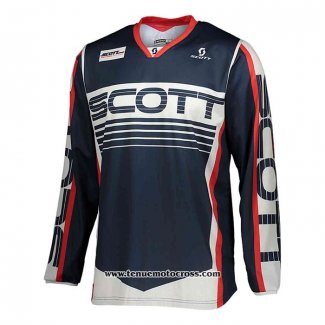 2020 Motocross Cyclisme Maillot Scott Manches Longues Fonce Bleu